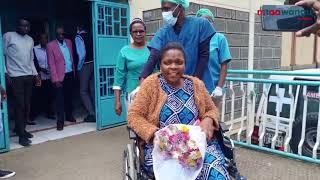 Watch: Catherine Wanjeri gets emotional as she is discharged from hospital