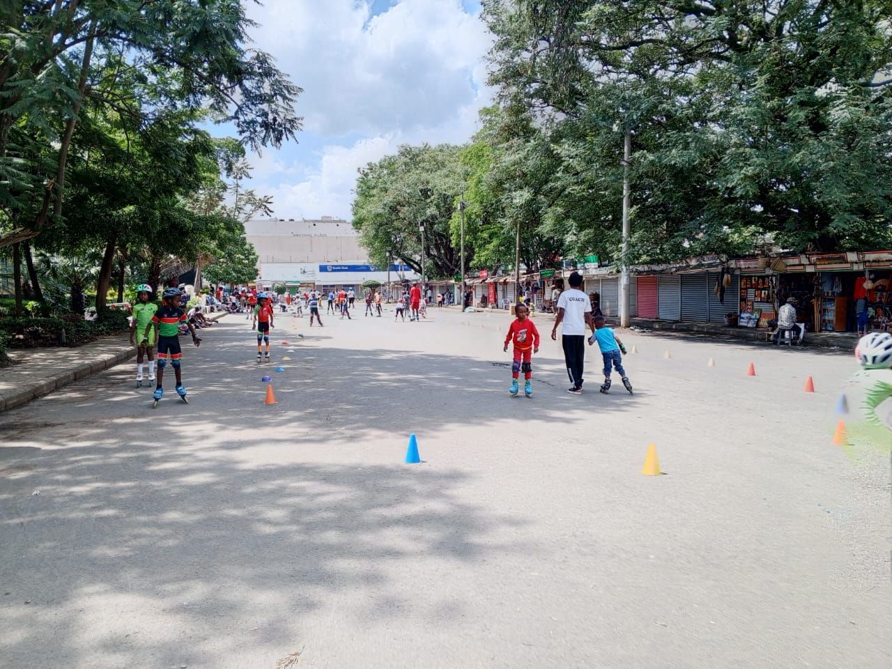 Inside the growing skating park at Nakuru's maasai market