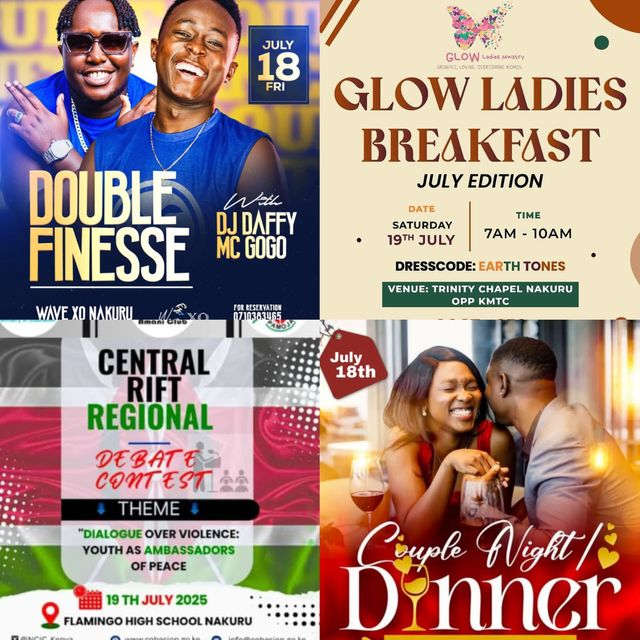 Looking for things to do in Nakuru this weekend? Here are a few options