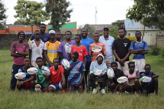 Former international rugby star seeks to inspire young players with ball donations