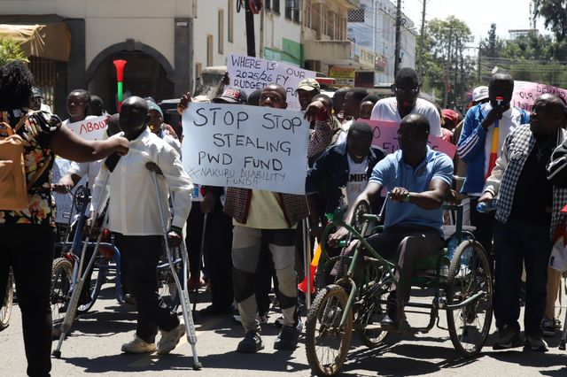 Persons Living with Disability protest over Nakuru county’s delayed disbursement of Sh 110 million fund