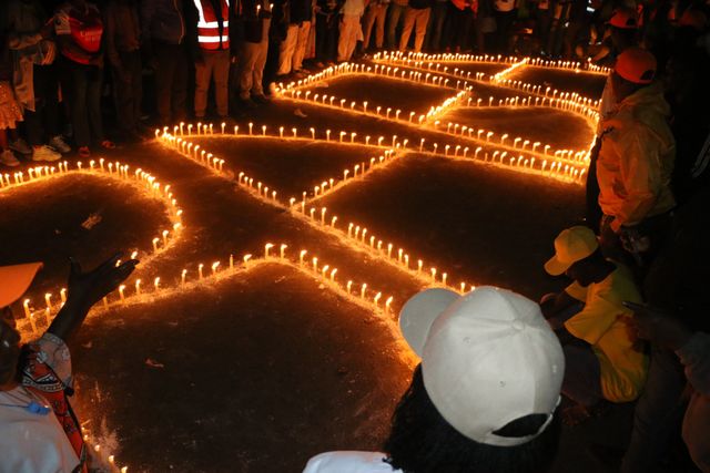IN PHOTOS: ODM Supporters in Nakuru light candles to Raila Odinga's first anniversary