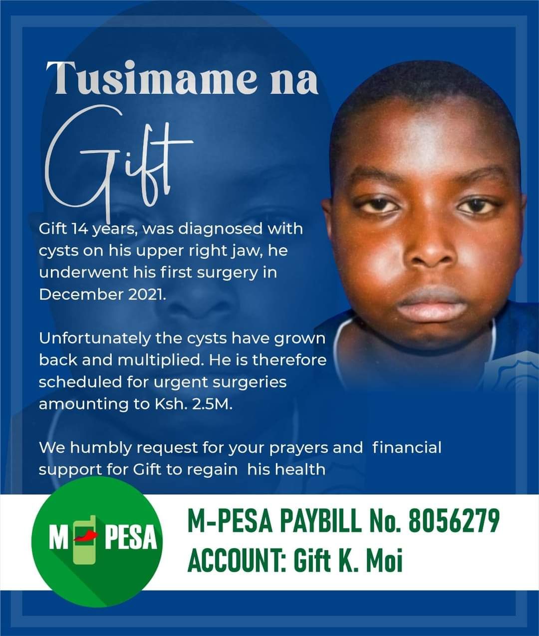 Moi's grandson appeals for financial help to undergo crucial surgery