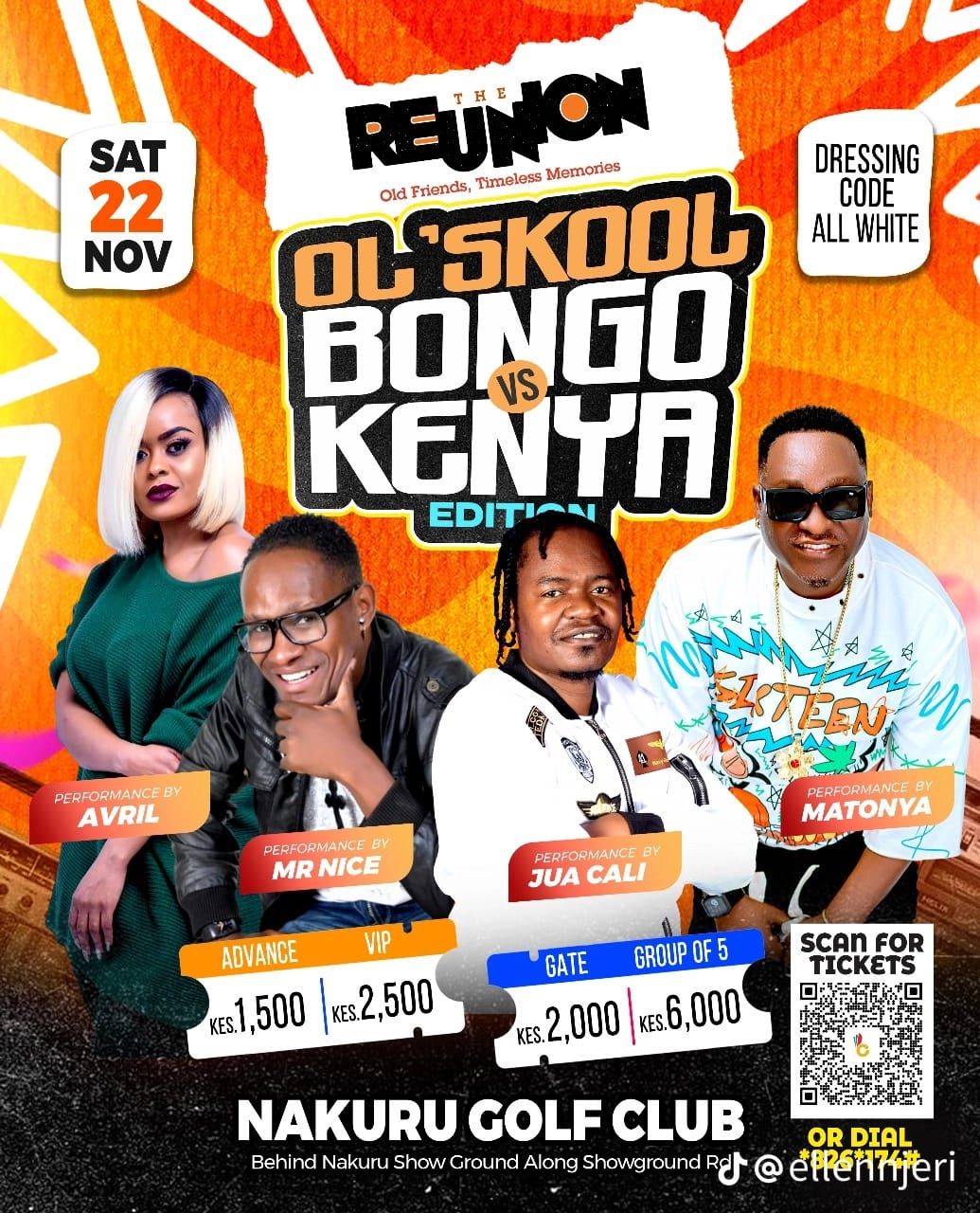 Ol’ Skool Reunion: Matonya, Avril, Mr Nice and Jua Cali to take the stage in Nakuru this weekend