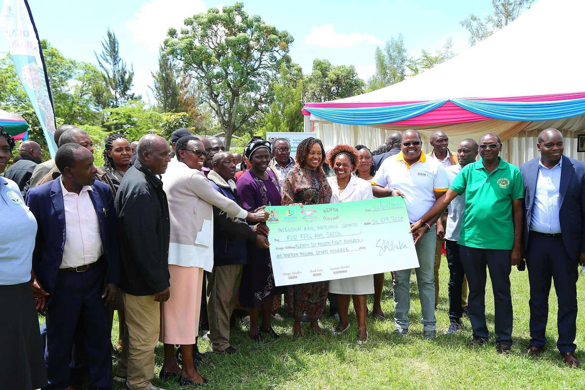 53 Nakuru farmers' cooperatives receive Sh 27 million grant as county seeks to boost agricultural production